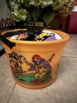 画像1: McDonald’s  Halloween Orange plastic Bucket with bat handle 2001 / マクドナルド  ハロウィン　オレンジバケツ　プラスチック製　 (1)