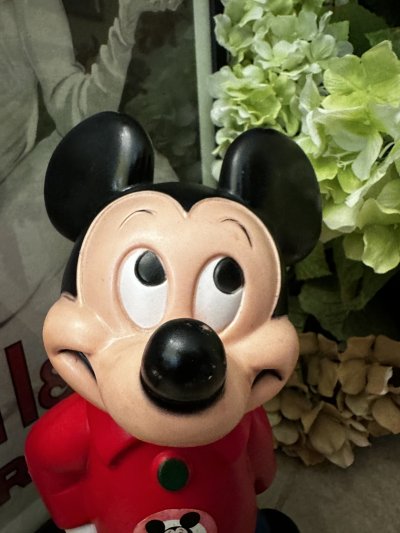 画像1: Disney Mickey Mouse  Vinyl doll coin bank (B) / ディズニーのミッキーマウス　プラスチック製　貯金箱