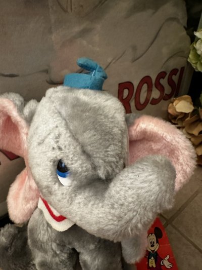 画像1: Disney Dumbo Plush Doll with tag 70‘s Korea / ディズニーのダンボ　タグ付きぬいぐるみ