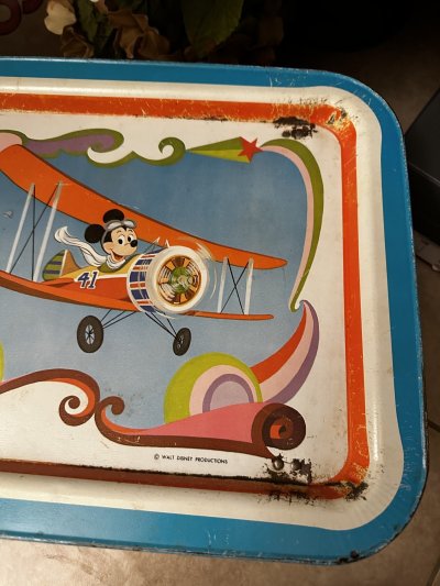 画像2: Mickey Mouse airplane Tin  TV Tray Stand  / ミッキーマウス　飛行機　アルミ製　テレビトレイ