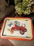 画像1: Disney Ted Car drive Tin  TV Tray Stand  / ディズニー　レッドカー　赤い車　おでかけ　アルミ製　テレビトレイ (1)