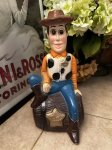 画像1: Disney Pixar Toy Story  Woody Coin Bank ceramic  / ディズニー　トイストーリー　ウッディ　貯金箱　陶器製 (1)