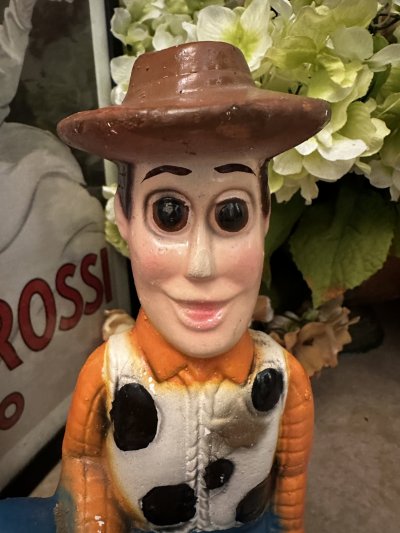 画像1: Disney Pixar Toy Story  Woody Coin Bank ceramic  / ディズニー　トイストーリー　ウッディ　貯金箱　陶器製