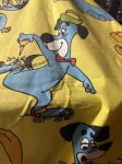 画像3: Hanna Barbera Huckleberry Hound  Flat Sheet  Yellow / ハンナバーベラ　レア！！　ハックルベリーハウンド　フラットシーツ (3)