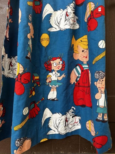 画像2: Dennis the Menace fabric Curtain Blue (C) / わんぱくデニスの布製　カーテン　ブルー