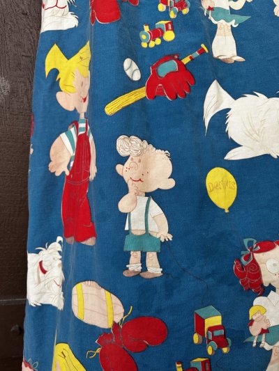 画像3: Dennis the Menace fabric Curtain Blue (A) / わんぱくデニスの布製　カーテン　ブルー