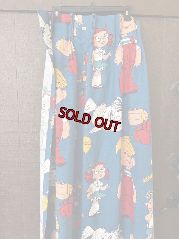 画像1: Dennis the Menace fabric Curtain Blue (C) / わんぱくデニスの布製　カーテン　ブルー (1)