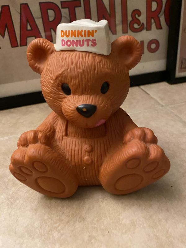 Dunkin Donuts Brown Plastic Bear Coin Bank / ダンキンドーナツ レア