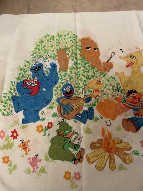 Sesame Street Camp fabric pillow case / セサミストリート キャンプ