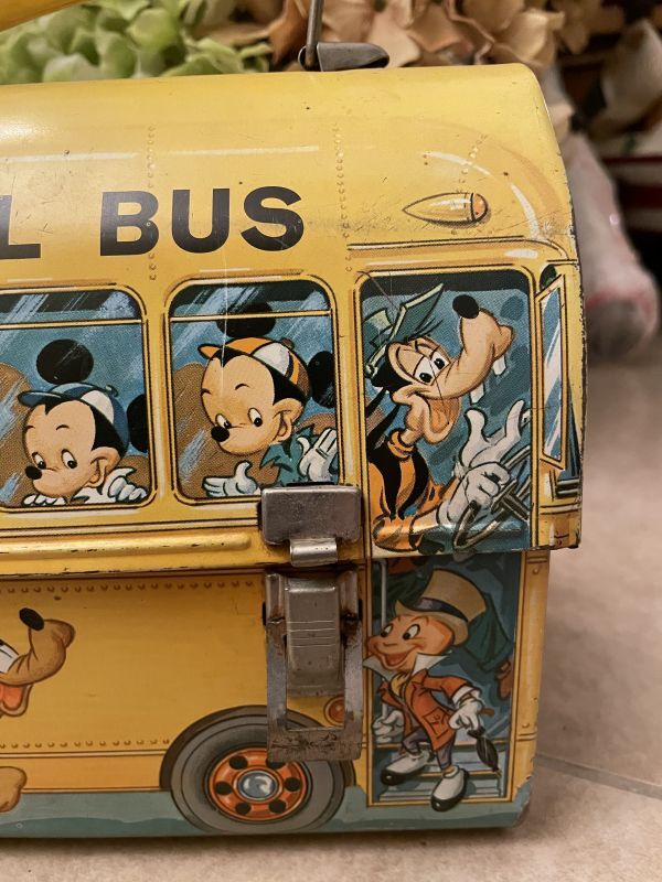 Disney Mickey Mouse Tin School Bus Lunch Box / ミッキーマウスの