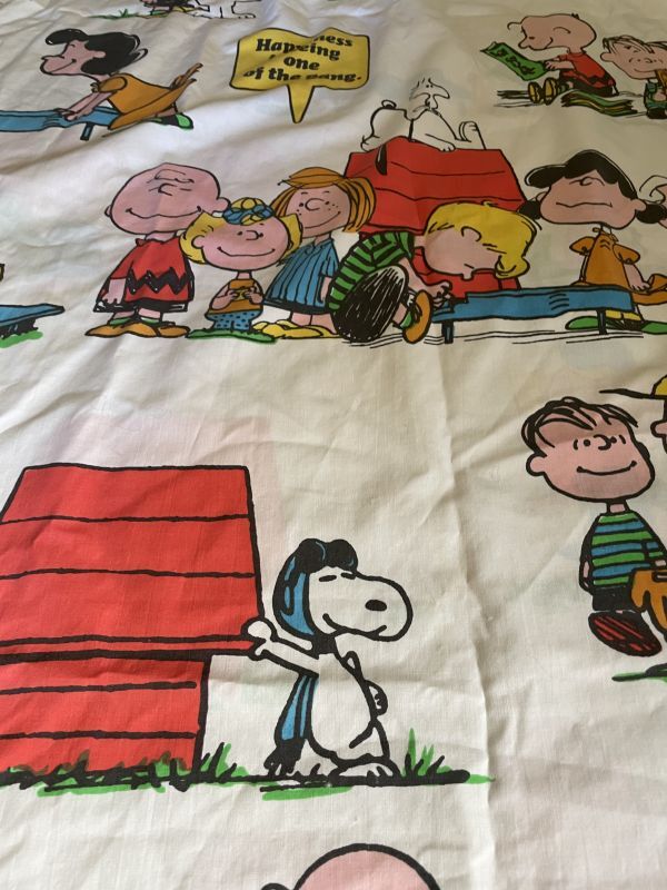 Snoopy Fabric Flat Sheet 1971 スヌーピー フラットシーツ 白生地