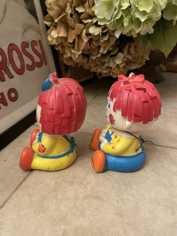 Raggedy Ann & Andy Vinyl Dolls Set of 2 / ラガディアン&アンディ ソフビドール 2体セット