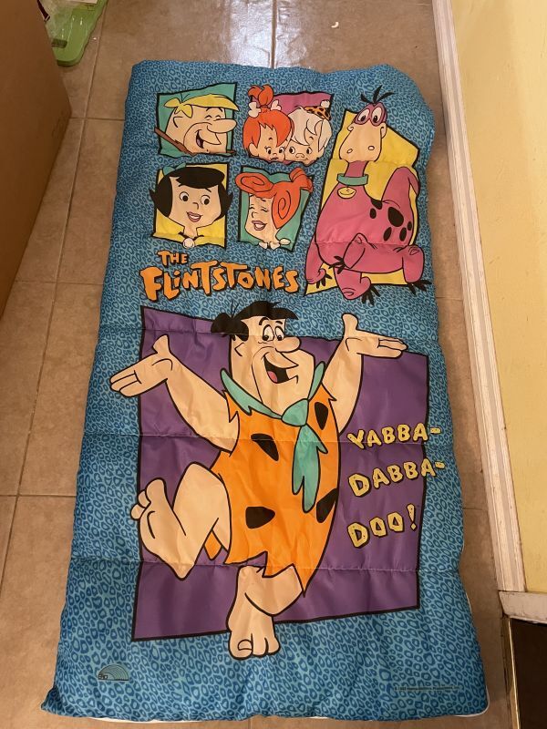 Hanna barbera Flintstones Sleeping Bag Blanket /  ハンナバーベラのフリントストーンズ、のスリーピングバッグ、ブランケット