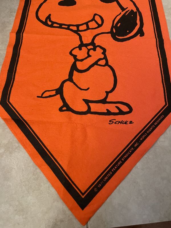 Peanuts Snoopy Orange Felt Banner Cool Joe / ピーナッツ スヌーピー